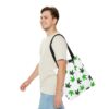 Green Hemp Leaves Canvas Tote Bag (White) - Image 7