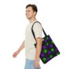 Purple & Green Weed Leaves Canvas Tote Bag (Black) - Image 5