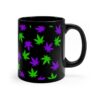 Purple & Green Hemp Leaves Coffee Mug - Black (11oz) - Image 6