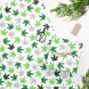 Green & Silver Weed Leaves Wrapping Paper (24in x 36in)