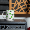 Green Hemp Leaves Coffee Mug - White (11oz) - Image 8