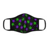 Purple & Green Cannabis Leaves Face Mask (Fitted) - Image 2
