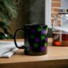 Purple & Green Hemp Leaves Coffee Mug - Black (11oz) - Image 8