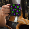 Purple & Green Hemp Leaves Coffee Mug - Black (11oz) - Image 7