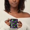 Purple & Green Hemp Leaves Coffee Mug - Black (11oz) - Image 2