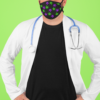 Purple & Green Cannabis Leaves Face Mask (Fitted) - Image 3