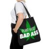 Plant-Based Bad Ass Canvas Tote Bag (Black) - Image 6