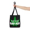 Plant-Based Bad Ass Canvas Tote Bag (Black) - Image 3